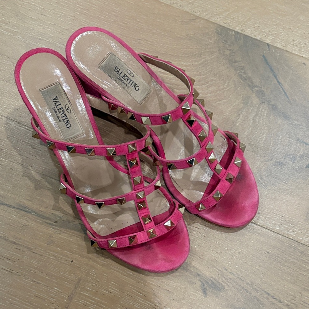 Valentino Fuchsia Studded Heels